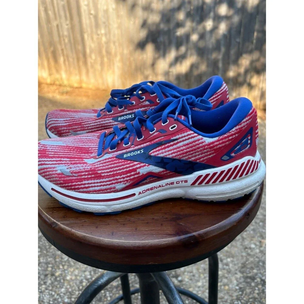 Brooks Adrenaline Gts Womens Size 9.5 Red White Athletic Lace-up Closure
